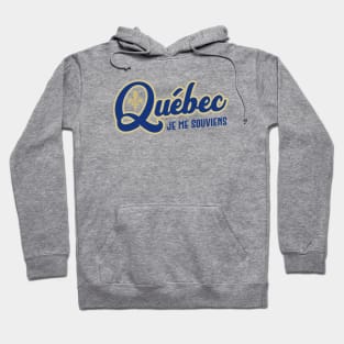 Quebec Je me souviens Canada Classic Athletic Script Blue Hoodie